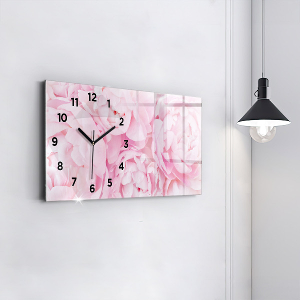 Horizontal wall clock Blooming flowers