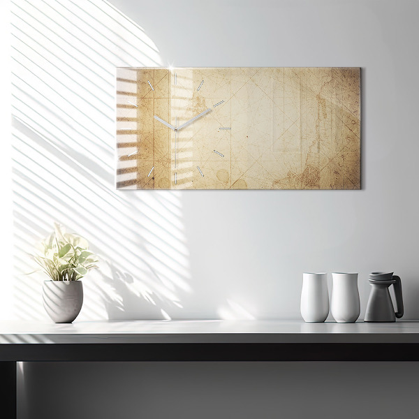 Horizontal wall clock Old world map