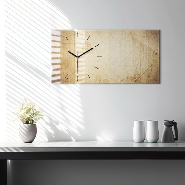 Horizontal wall clock Old world map