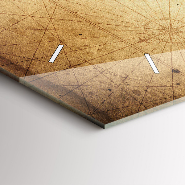 Horizontal wall clock Old world map