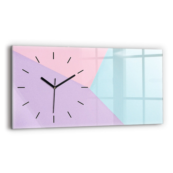 Horizontal wall clock Pastel pattern