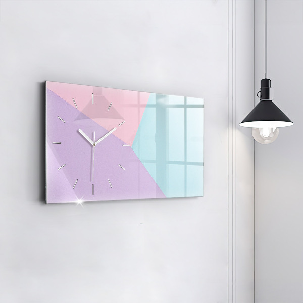 Horizontal wall clock Pastel pattern