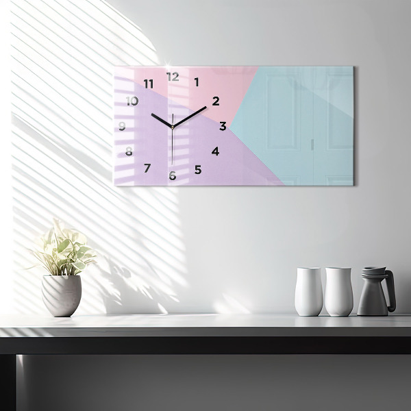 Horizontal wall clock Pastel pattern