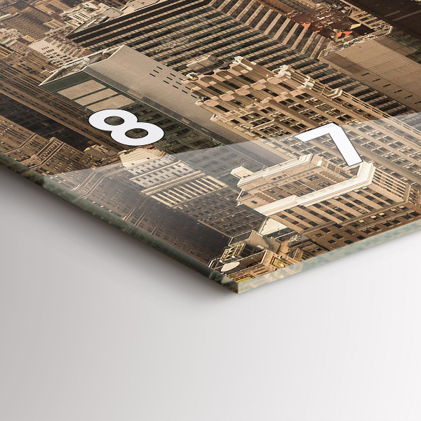 Horizontal wall clock City landscape