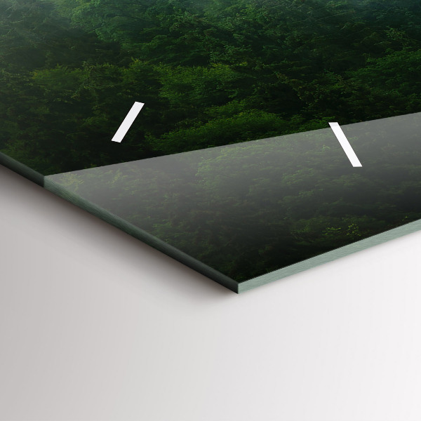 Horizontal wall clock Misty forest