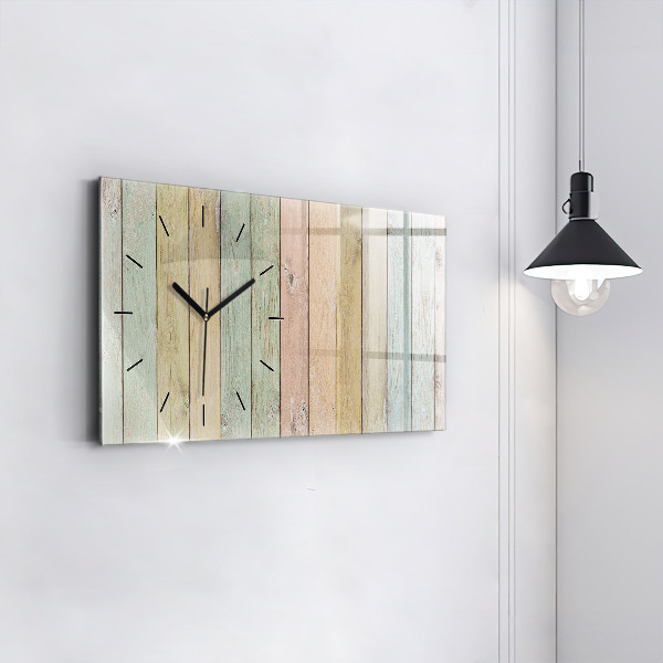 Horizontal wall clock Colorful boards