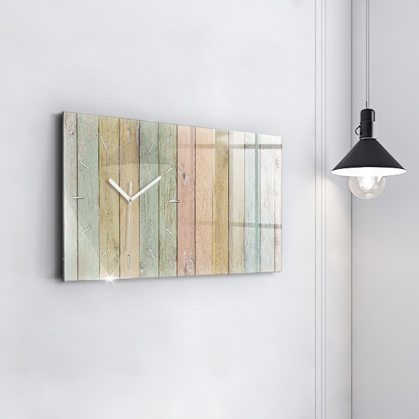 Horizontal wall clock Colorful boards