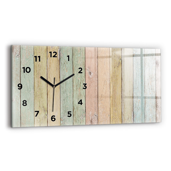 Horizontal wall clock Colorful boards