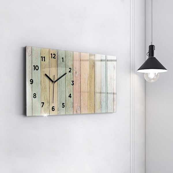 Horizontal wall clock Colorful boards