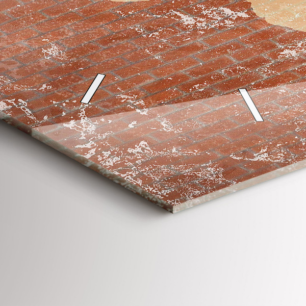 Horizontal wall clock World Map on Brick