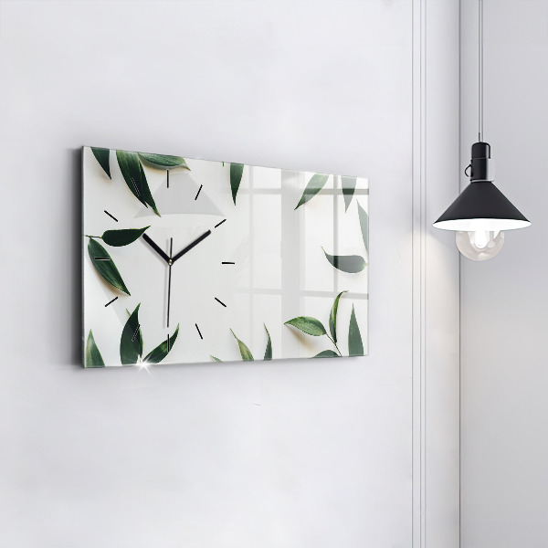 Horizontal wall clock Leaf frame