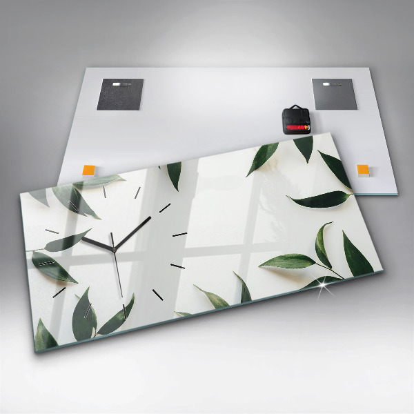 Horizontal wall clock Leaf frame