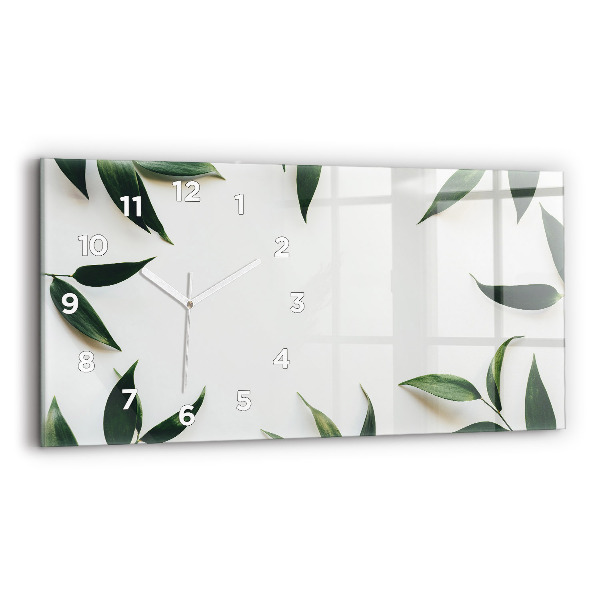 Horizontal wall clock Leaf frame
