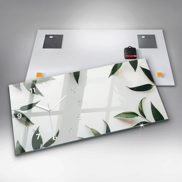 Horizontal wall clock Leaf frame