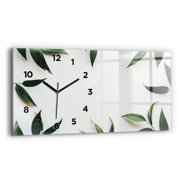 Horizontal wall clock Leaf frame