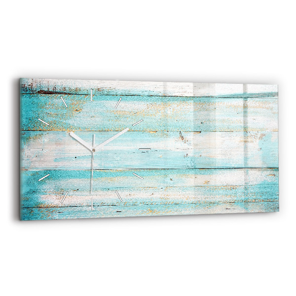 Horizontal wall clock Blue boards