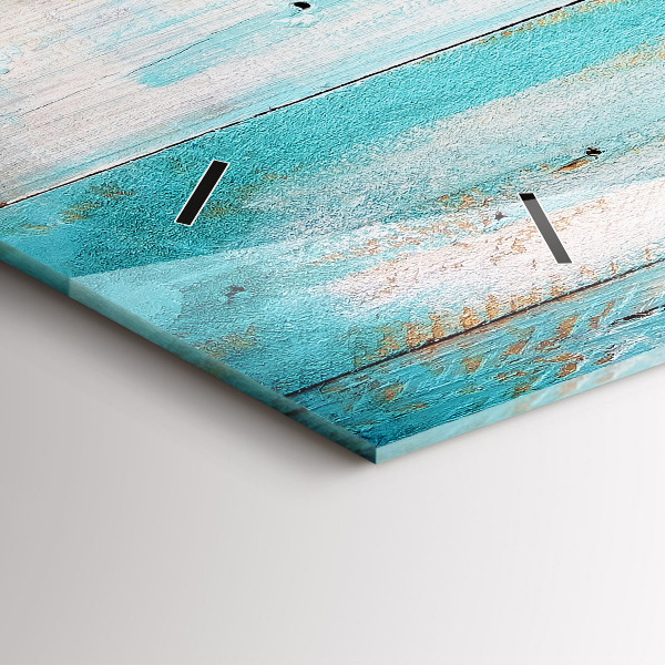 Horizontal wall clock Blue boards