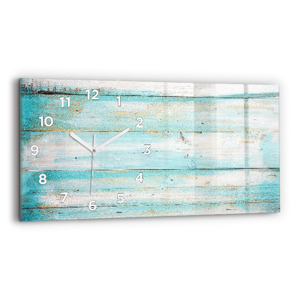 Horizontal wall clock Blue boards