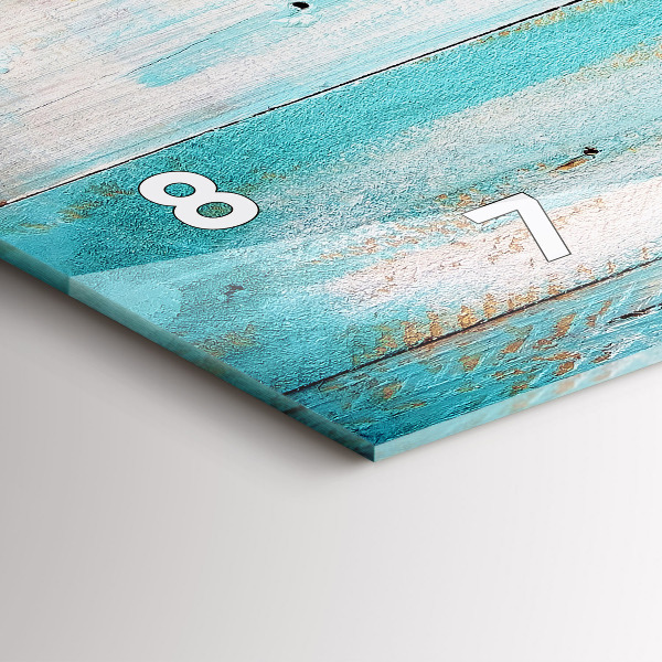 Horizontal wall clock Blue boards