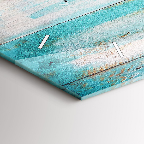 Horizontal wall clock Blue boards