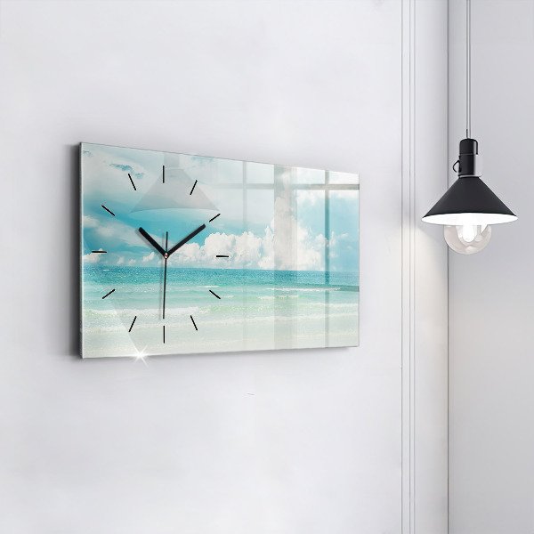 Horizontal wall clock Sea landscape