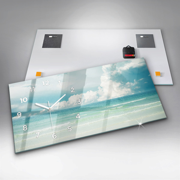Horizontal wall clock Sea landscape
