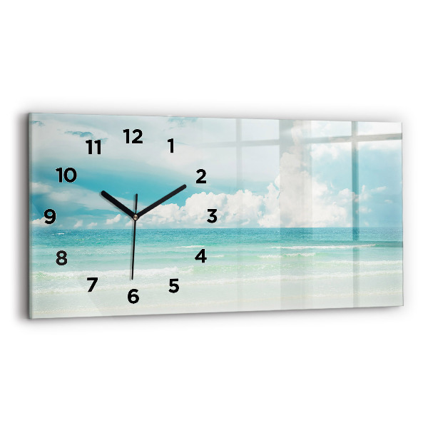 Horizontal wall clock Sea landscape