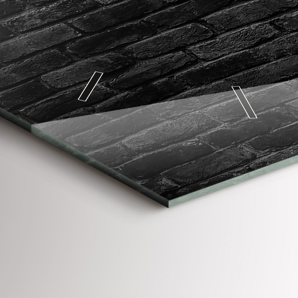 Horizontal wall clock Dark brick wall