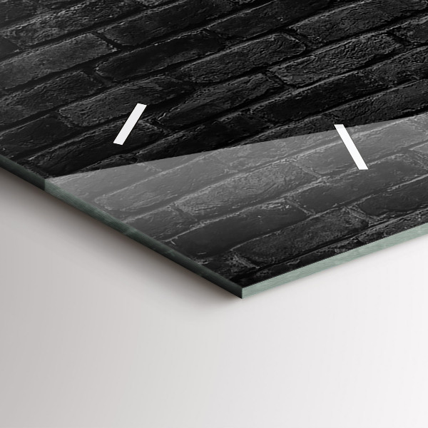 Horizontal wall clock Dark brick wall