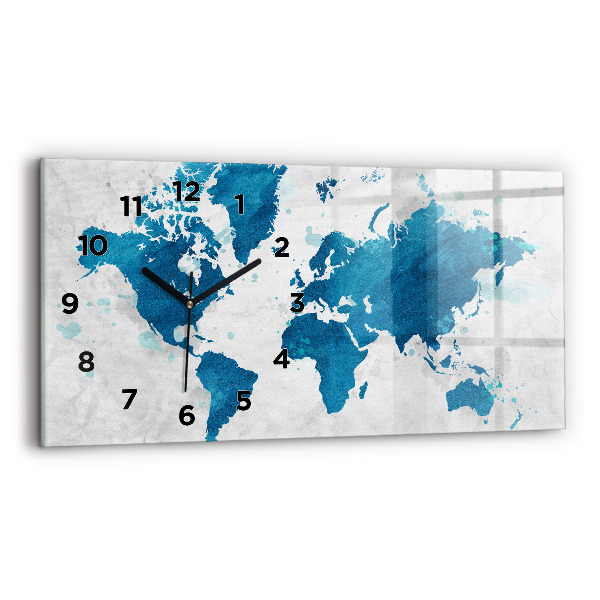 Horizontal wall clock World map