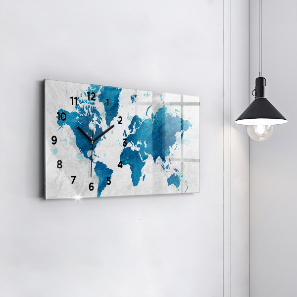 Horizontal wall clock World map