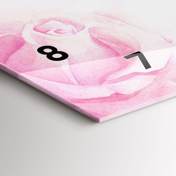 Horizontal wall clock Roses abstract