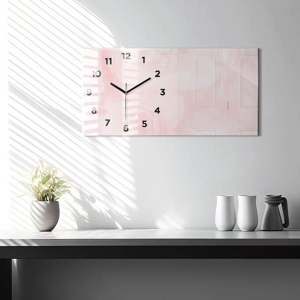Horizontal wall clock Blooming roses