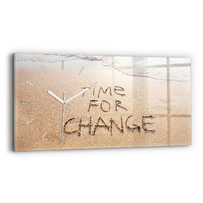 Horizontal wall clock Beach Quote
