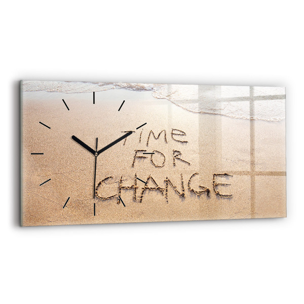 Horizontal wall clock Beach Quote