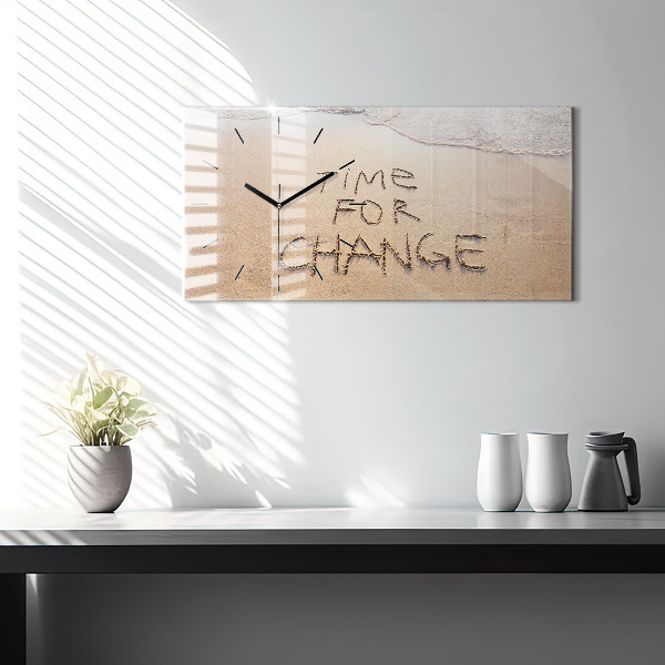 Horizontal wall clock Beach Quote