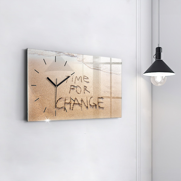 Horizontal wall clock Beach Quote