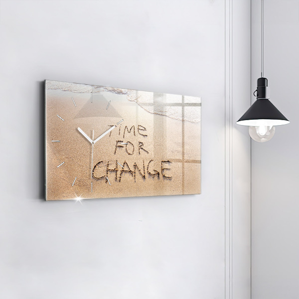 Horizontal wall clock Beach Quote