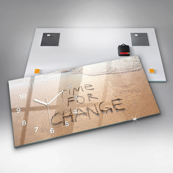 Horizontal wall clock Beach Quote