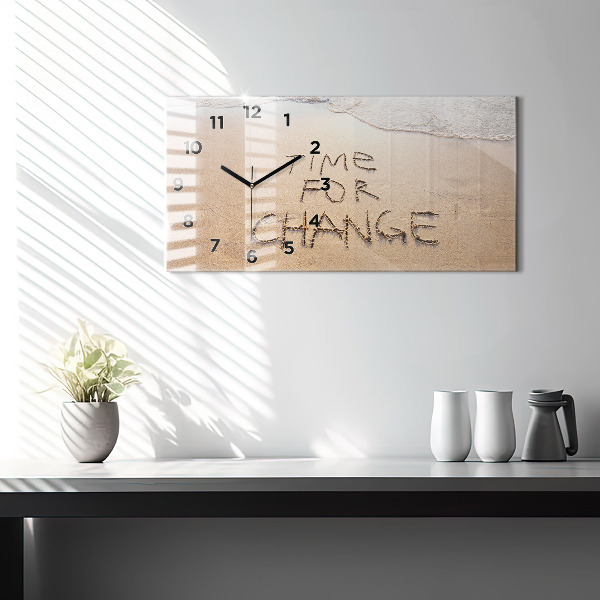 Horizontal wall clock Beach Quote