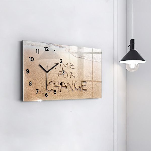 Horizontal wall clock Beach Quote
