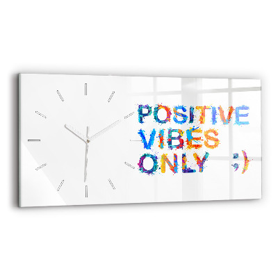 Horizontal wall clock Positive quote