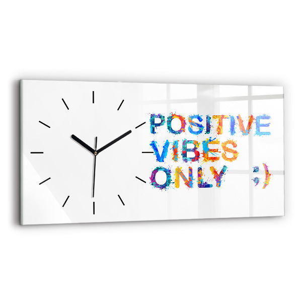 Horizontal wall clock Positive quote