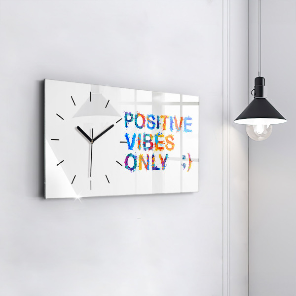 Horizontal wall clock Positive quote