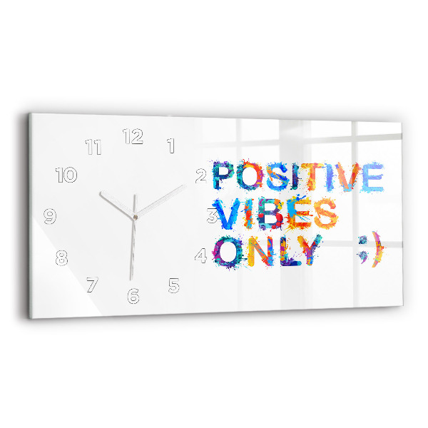 Horizontal wall clock Positive quote