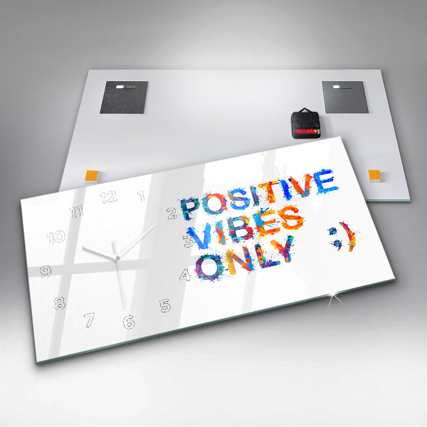 Horizontal wall clock Positive quote