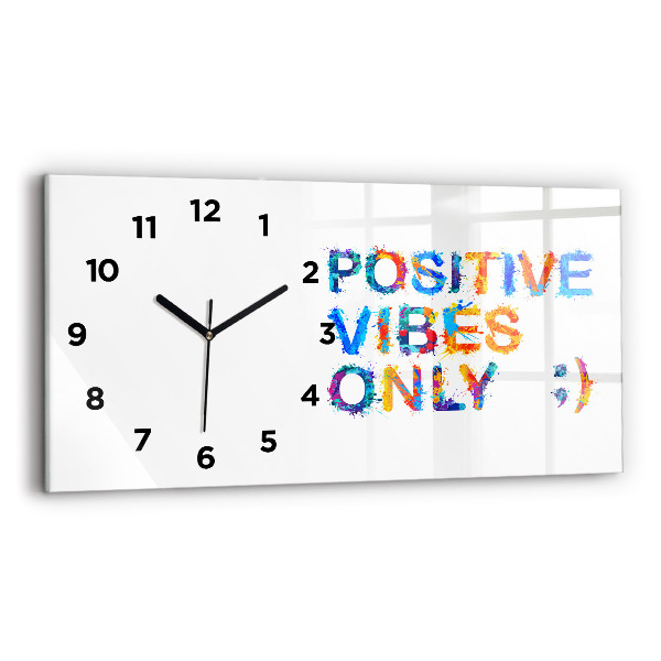 Horizontal wall clock Positive quote