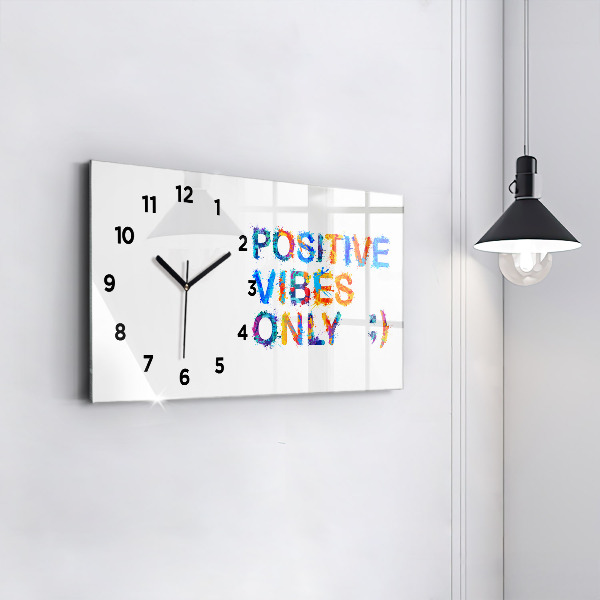 Horizontal wall clock Positive quote
