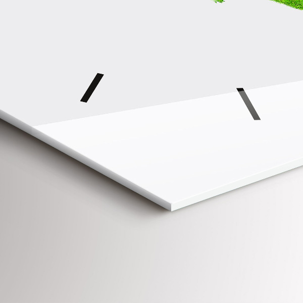 Horizontal wall clock Green grass map
