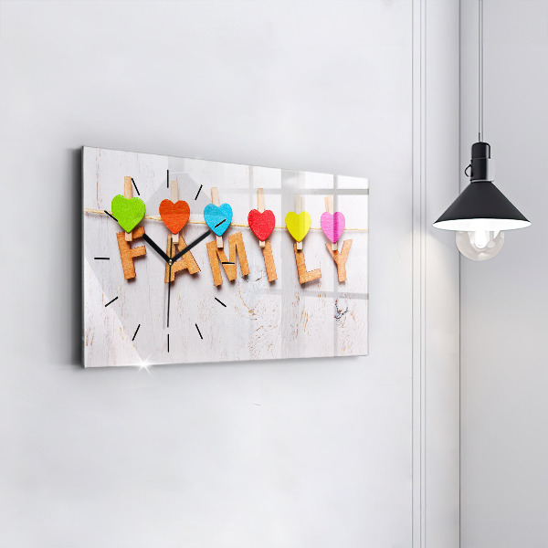 Horizontal wall clock The inscription family